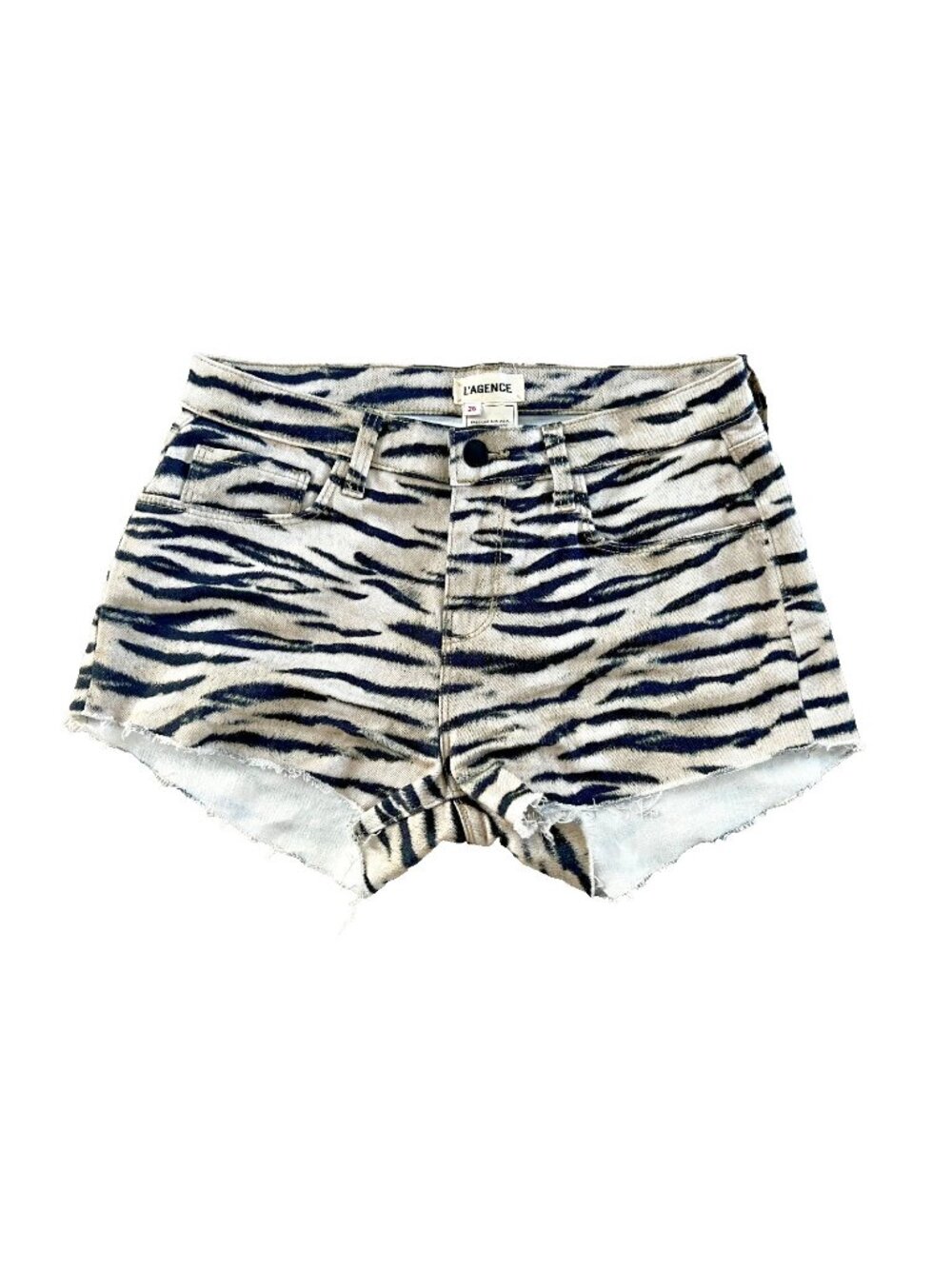 *** L' Agence Zebra Print Cit-Off Audrey Jean Shorts ( 26 )